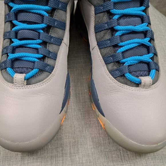 %Men\'s Nike Air Jordan 10 X Retro Bobcats Wolf Gray Blue Orange Sz 9 Men / AJ9
